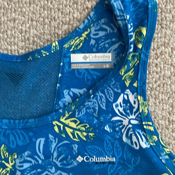 Columbia Blue and Green Sleeveless Sundress L - Picture 2 of 7